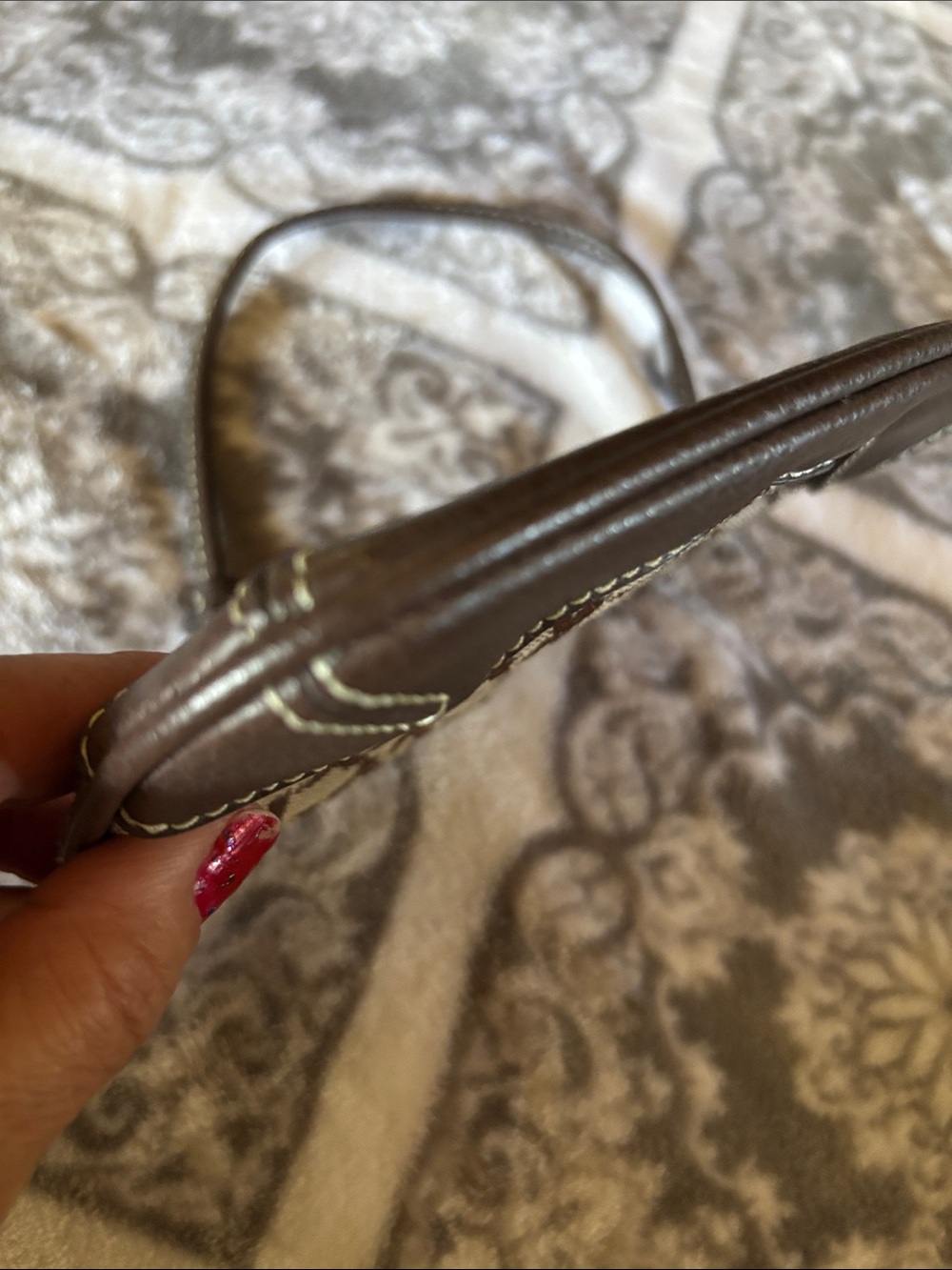 New York & Company Brown Patterned Wristlet Clutch - Picture 6 of 11